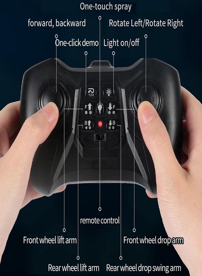 SHIPEASE سيارة SHIPEASE بست عجلات تعمل بجهاز تحكم عن بعد 2.4G للطرق الوعرة، شاحنة وحشية مزدوجة الجوانب، سيارة حركات بهلوانية، سيارة انزلاق دوارة 360 درجة، لعبة للأطفال من 3 إلى 8 سنوات (متعددة الألوان) - Image 3
